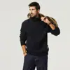 Otoño e Invierno Nuevo Tejido de Cuello Alto Grueso Pesado para Hombre Holgado Americano Retro Tejido Casual Ropa de Hombre