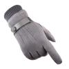 Luvas de Camurça para Esportes ao Ar Livre à Prova de Vento para Ciclismo, Ciclismo e Condução, Luvas Quentes Espessas Forradas com Lã de Tela Sensível ao Toque de Inverno