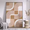 Pintura Decorativa Moderna de Lujo Ligero para Entrada de Sala de Estar Línea Abstracta Naranja Pintura Colgante de Pared para Fondo de Sofá Arte Mural para Restaurante