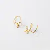 Pendientes de Plata S925 Nalan para Mujer Estilo Japonés y Coreano Pequeños Frescos y Lindos Mariposa Diamante Joyería de Oreja de Moda G3542