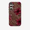 Funda de teléfono de doble capa con estampado floral tropical de leopardo de colores contrastantes estilo Y2K, adecuada para Samsung S25 Ultra, película anticaída al por mayor