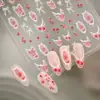 Tisu Flor Seca Rosa Manicura Francesa Simple Pegatina Kx487 Pequeña Fresca Ins Encaje Lazo Pegatina para Uñas