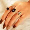 Conjunto de Anéis Abertos Multi-articulações Transfronteiriço Europeu e Americano 22 Peças Anel de Amor Design Feminino Nicho Anel Retrô