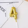 Venta al por mayor del fabricante velas doradas con números del 0 al 9 adornos para tarta inserts para fiesta de cumpleaños mesa de postres decoración para hornear