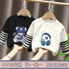 Camiseta de algodón puro para niño Nuevo estilo de otoño versión coreana guapo camiseta interior ropa de otoño para niños se puede usar afuera top de dos piezas falsas moderno