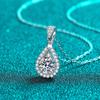 Collar de Moissanita para Mujer, Joyería Versátil de Plata, Colgante de Gota de Agua de Plata Pura, No se Desvanece, Joyería Transfronteriza, Lujo Ligero