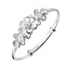 Moda Coreana Doce Bauhinia Pulseira Ajustável Mulher Flor Flor Pulseira Push-Pull Tanabata Prata Presente