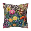 Capa de Almofada Quiltada para Sofá Girassol Primavera Verão Transfronteiriça, Almofada Decorativa Girassol, Nova Almofada de Pelúcia para Sala de Estar