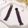 Estilo Étnico Retro Pendientes de Cortina de Cuentas Blancas Largas Pendientes de Diseño Nacional Estilo Nacional Accesorios para Pendientes