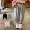 Calças Infantis 2021 Inverno Novo Estilo Quentes e Espessas Leggings Cor Pura para Meninos e Meninas Soltas