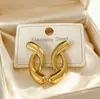 Pendientes de Aro Dorados con Forma Irregular de Cruz Lele Jewelry Moda Tendencia Europeos y Americanos Más Vendidos Pendientes de Acero Inoxidable para Mujer