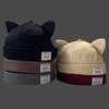 Gorra de Melón con Orejas de Gato Versátil Nueva Linda de Estilo Japonés para Mujer Verano Versión Coreana Cúpula Sin Ala Sombrero Hipster Sombrero de Propietario de Moda