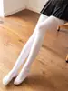 Calcetines Largos por Encima de la Rodilla para Mujer, Primavera y Otoño, Estilo Universitario, Rayas Negras y Blancas, Tres Rayas, Calcetines de Muslo JK de Tubo Alto con Presión, Primavera y Otoño