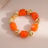 Pulsera Ovalada de Abalorios Acrílicos Transfronteriza Europea y Americana con un Toque de Lujo, Diseño Irregular de Nicho, Accesorio Versátil para la Mano