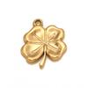 Colgante de acero inoxidable con forma de trébol y girasol, accesorio de joyería para hacer tú mismo, chapado en oro de 18 quilates, collar, pulsera, pendientes y colgante.