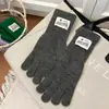 Luvas de Inverno Femininas Tela de Toque Sem Dedos Cor Sólida Quente Tricô Longo À Prova de Vento Cinco Dedos Ciclismo Estilo Coreano Tendência Casal Versátil
