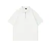 Rh5039 # (26 Peças de 280g Algodão Marca da Moda Fio Duplo) Camiseta da Moda com Gola Reversível, Zíper, Ombros Caídos e Manga Curta