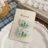Pinza para el pelo de mariposa azul fresca con forma de corazón, goma de pelo dulce, pinza para el pelo elegante de niña de alta clase, accesorios para el pelo