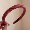 Faixa de Cabelo Tendência de Alta Qualidade Estilo Coreano com Padrão Xadrez e Cabeça de Esponja para Mulheres, Versátil para Sair, Realça a Aparência da Linha do Cabelo, Faixa de Cabelo, Prendedor de Cabelo, Grampo de Cabelo