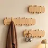 Perchero de madera maciza, colgador de pared para dormitorio, recibidor y entrada, ganchos de pared sin taladro para colgar ropa