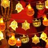 Novas Luzes de Cordão de Abóbora de Halloween Morcego Fantasma Mão Horror Festival Fantasma Layout de Cena Luzes Decorativas de Feriado Luzes Coloridas Luzes de Cordão