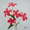 5 Cabeças de Orquídeas Chama, Galhos Únicos de Bauhinia, Decoração de Atmosfera para Salão de Casamento, Arranjo de Flores, Vitrine de Shopping Center, Cenário de Exposição, Flores Decorativas Suaves