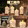 Luzes de Atmosfera de Natal Luzes LED Lâmpada de Vela de Areia Fluida Paisagem de Neve em Miniatura Luminária de Mesa para Desktop Decoração de Cena de Janela de Armário Interno
