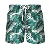 Nuevos Pantalones Cortos de Playa Moda Color Coco Estampado Digital 3D Camuflaje Plantas Pantalones de Playa Vacaciones Hawái Transfronterizo