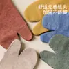 Calcetines de mujer con dedos separados, de media pantorrilla, estilo fino de verano, calcetines únicos de madera para dos dedos, calcetines para el pulgar, calcetines largos de algodón de color liso con dedos separados