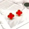 Explosões Transfronteiriças Grama da Sorte Aço Inoxidável Flor de Quatro Folhas Cor Dourada Retentora de Cor Brincos de Fritillaria Femininos Versáteis Elegantes Simples