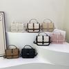 Diseño de nicho bolso bandolera para mujer en color contrastante textura PU moda versátil bolso de hombro temperamento coreano popular bolso de hombro