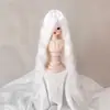 Peluca para Muñeca Seda Suave Figura BJD SD Vestir Estilismo Flequillo Largo de Colores Rizos de Lana Peluca Cubrecabezas