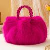 Bolso Cruzado de Peluche de Calabaza para Otoño e Invierno Bolso de Mano Versátil Bolso de Hombro Único con Cordón Bolso Nube Bolso de Calabaza Bolso Pequeño Bolso de Mano