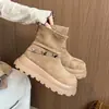 Botas Curtas Estilo Coreano Estilo Britânico Aumento de Altura Versátil Outono Inverno Tamanho Grande Botas de Motocicleta Sola Grossa Botas Martin Novas 2026 Retro Não