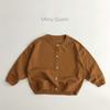 Cor Kaji ~ Cardigã de malha de algodão puro Versão coreana de novo suéter infantil para primavera e outono Casaco de estilo estrangeiro para homens e mulheres Tesouro da moda Sen