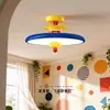 Lâmpada Nova para Quarto Infantil 2026 Estilo Memphis para Meninos e Meninas, Luminária de Teto Ufo Dopamina Creme para Sala e Quarto