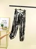 Calça de Verão Feminina Estampada Tie-Dye Tinta Fina Anti-mosquito Cintura Alta Tamanho Grande Calça Bloomers Solta Casual Bloomers