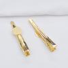 Pinza para el pelo de pico de pato plana con baño de oro de 14 quilates que conserva el color, base de 10 mm, material para accesorios para el cabello hechos a mano, soporte vacío para pinza