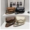 Bolso pequeño texturizado, nuevo bolso de moda retro, sencillo, combinable, bandolera, bandolera de hombro, bolso de sillín.