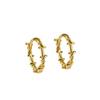 Aretes Mori de Espinas de Plata Esterlina S925 Estilo Japonés y Coreano Simple Moda Combinable Nicho Elegante Alta Gama Retro Hebilla para la Oreja