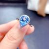 Celebrante de Internet Transmissão ao Vivo Novo terno Simulação Topázio Água-Marinha Anel de Abertura Totalmente Cravejado de Diamantes Colar com Pingente de Luxo Feminino