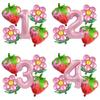 Balões Temáticos de Morango Rosa Flores Havaianas Terno Digital Decoração de Festa de Aniversário para Menina