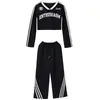 Figurino de Jazz para Meninas Estilo Coreano Moderno Mostrando a Barriga Moda Jazz Infantil Grupo de Dança Roupa de Performance de Ano Novo