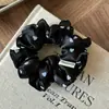 Scrunchie de Cetim com Ponto de Onda Preguiçoso Estilo Coreano com Textura de Alta Qualidade para Rabos de Cavalo e Coques, Acessório de Prendedor de Cabelo para Mulheres