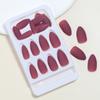 Manicura Borgoña Mate Otoño e Invierno Uñas Portátiles Uñas Elegidas por Influencers de Ins Uñas Falsas Transfronterizas