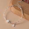 Plata S925 temperamento fresco flor marca de la suerte pulsera de perlas de plata rota mujeres diy joyería de mano al por mayor C0004