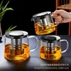 Diretamente do fabricante: infusor de chá de vidro com tampa preta, bule de chá de vidro resistente ao calor, filtro de aço inoxidável e bule de chá de vidro