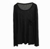 Ligeramente Transparente Con Abertura en la Axila Manga Larga Ropa Protectora del Sol Básica Estilo Coreano Simple Verano Holgada Aspecto Adelgazante Camiseta Top