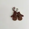Guantes infantiles coreanos Yipan, guantes de invierno de punto cálidos anticongelantes para niñas pequeñas, guantes para colgar del cuello de bebé al por mayor