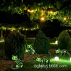 Juego de 4 letreros reflectantes para patio de gato negro silueta, decoraciones de tarjetas de Halloween de gato negro reflectante, gato fluorescente de terror para exteriores